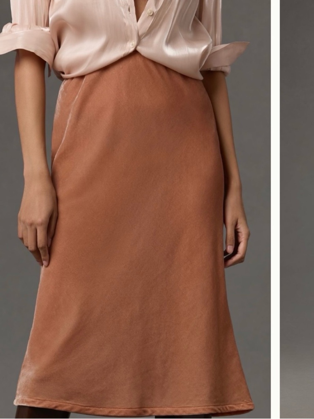 Anthropologie The Tilda Velvet Slip Skirt